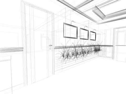 Paintings on the wall Stock Illustration