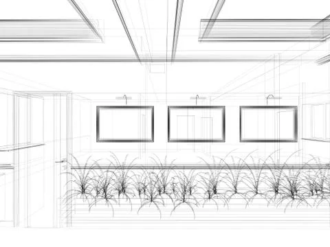 Paintings on the wall Stock Illustration