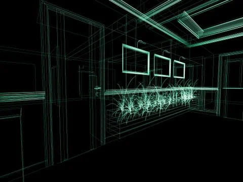 Paintings on the wall Stock Illustration