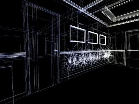 Paintings on the wall Stock Illustration