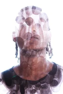 Paintography. Hand painted pattern combined with a portrait Stock Photos