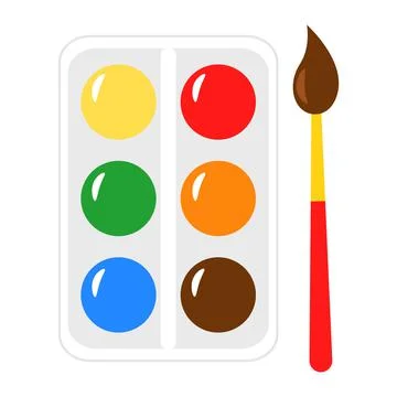 Paints and brush Stock Illustration