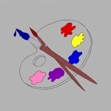 Paints and brush Stock Illustration