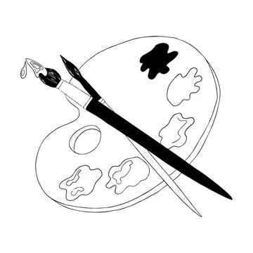 Paints and brush, vector Stock Illustration