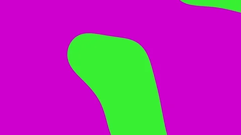 Paints animated VJ loop background green with purple pink cartoon waves0001- Stock Footage 341854571