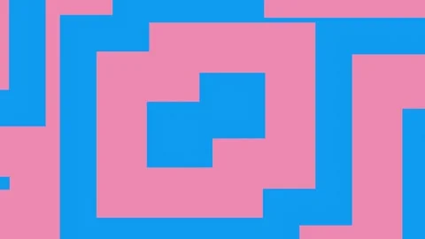 Paints animated VJ loop background blue with pink cartoon square0001-0240 Stock Footage 343549498