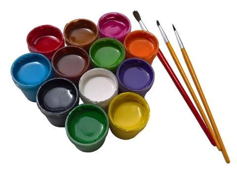 Paints &amp; Brushes Isolated Stock Photos