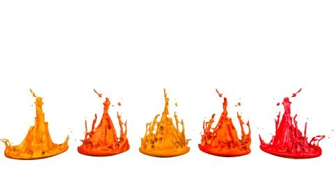 Paints dance on white background. Simulation of 3d splashes of ink on a musical イラスト素材