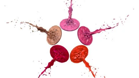 Paints dance on white background. Simulation of 3d splashes of ink on a musical イラスト素材