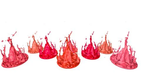 Paints dance on white background. Simulation of 3d splashes of ink on a musical イラスト素材