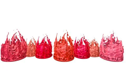 Paints dance on white background. Simulation of 3d splashes of ink on a musical Stock Illustration