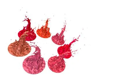 Paints dance on white background. Simulation of 3d splashes of ink on a musical Stock Illustration