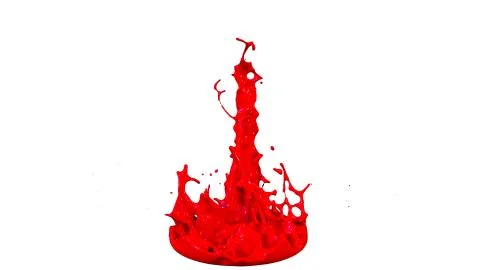 Paints dance on white background. Simulation of 3d splashes of ink on a musical Stock Illustration