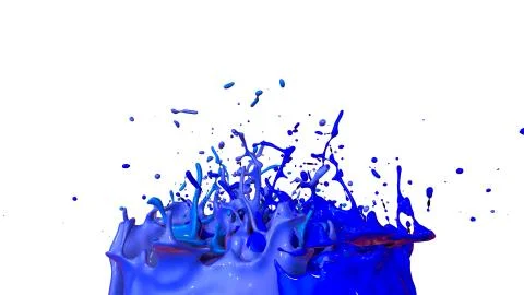Paints dance on white background. Simulation of 3d splashes of ink on a musical Stock Illustration