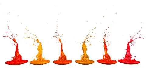 Paints dance on white background. Simulation of 3d splashes of ink on a musical Stock Illustration