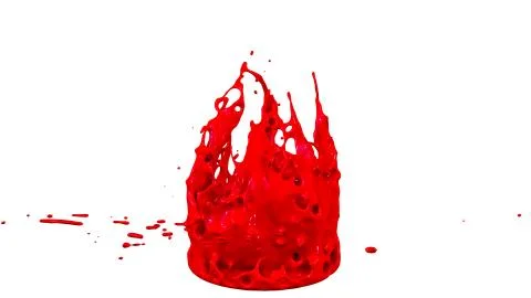 Paints dance on white background. Simulation of 3d splashes of ink on a musical Stock Illustration