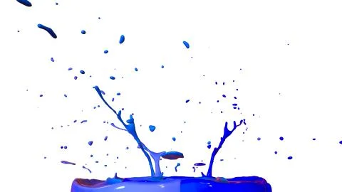 Paints dance on white background. Simulation of 3d splashes of ink on a musical Illustrazione stock
