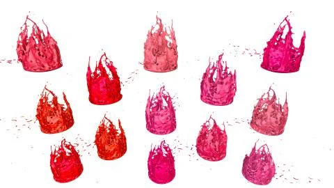 Paints dance on white background. Simulation of 3d splashes of ink on a musical Stock Illustration