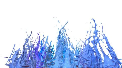 Paints dance on white background. Simulation of 3d splashes of ink on a musical Stock Illustration