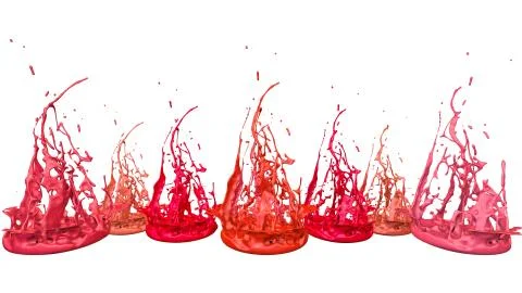 Paints dance on white background. Simulation of 3d splashes of ink on a musical Stock Illustration