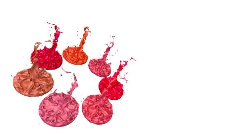 Paints dance on white background. Simulation of 3d splashes of ink on a musical Stock Illustration