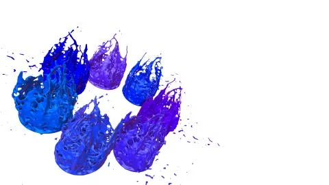 Paints dance on white background. Simulation of 3d splashes of ink on a musical Stock Illustration