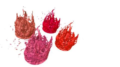 Paints dance on white background. Simulation of 3d splashes of ink on a musical Stock Illustration