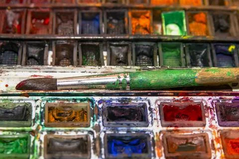 Paints for drawing. Stock Photos
