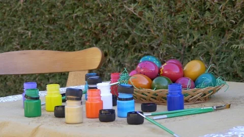 Paints for Easter eggs Stock Footage 73461268