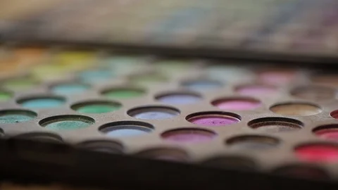 Paints for make-up Macro 100mm slider camera motion Stock Footage 95046751