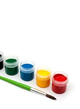 Paints with a paintbrush Stock-Fotos