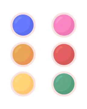 Paints semi flat color vector objects set Stockillustratie