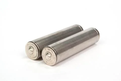 Pair of AAA batteries isolated on white background Stock Photos