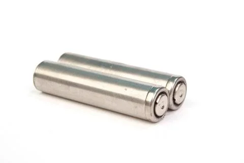 Pair of AAA batteries isolated on white background Stock Photos