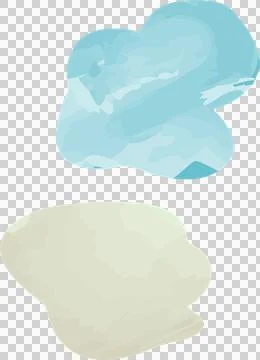 Pair of abstract brushstroke forms are floating on transparent background, Ilustração Stock