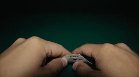 A pair of aces in a hand on the table. Pocker 스톡 동영상 65380147