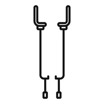 Pair of adjustable crutches icon representing medical rehabilitation equipment Stock Illustration