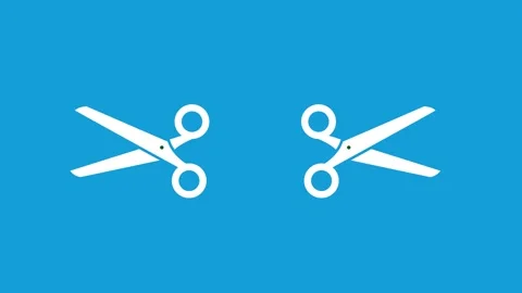 Pair of animated white scissors opening and closing in a repeating motion o.. Stock Footage 327762396