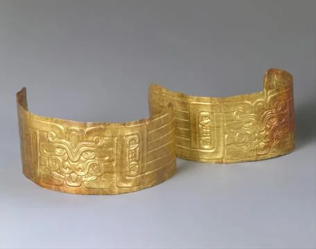 Pair of Arm Bands 7th5th century B.C. Chavin Beginning in the Formative Per.. Stock Photos