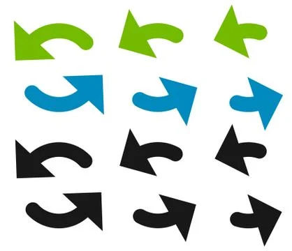 Pair of arrows in circle. Circular arrows. Recycling, loop or cycle icon, sym Stock Illustration