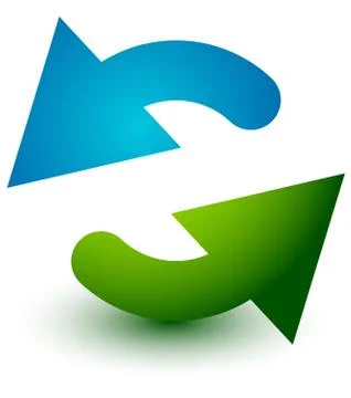 Pair of arrows in circle. Circular arrows. Recycling, loop or cycle icon, sym Stockillustratie