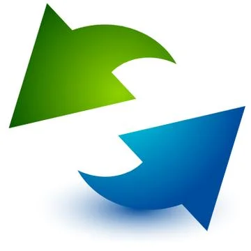 Pair of arrows in circle. Circular arrows. Recycling, loop or cycle icon, sym Stock Illustration