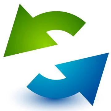 Pair of arrows in circle. Circular arrows. Recycling, loop or cycle icon, sym Stock Illustration