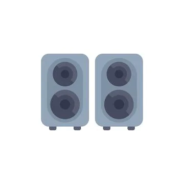 Pair of audio speakers standing on a white background Stock Illustration