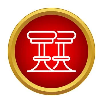 Pair of bar counter stools icon Stock Illustration