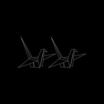 Pair Bird Polygonal Lines Stock Illustration
