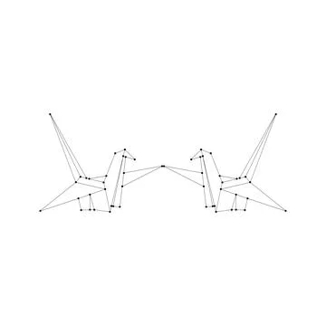 Pair Bird Polygonal Lines Stock Illustration