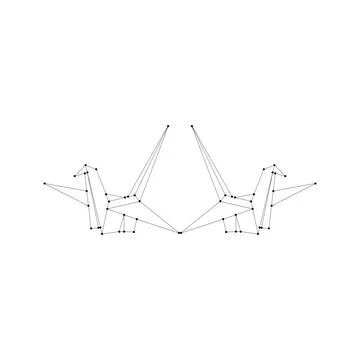 Pair Bird Polygonal Lines Ilustração Stock