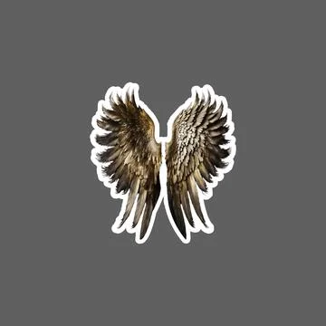 Pair of bird wings sticker Ilustração Stock