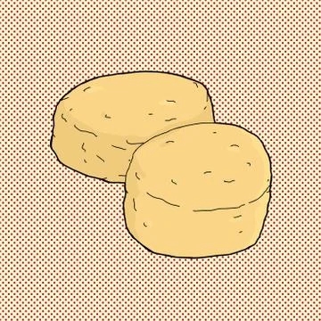Pair of biscuits Stock Illustration